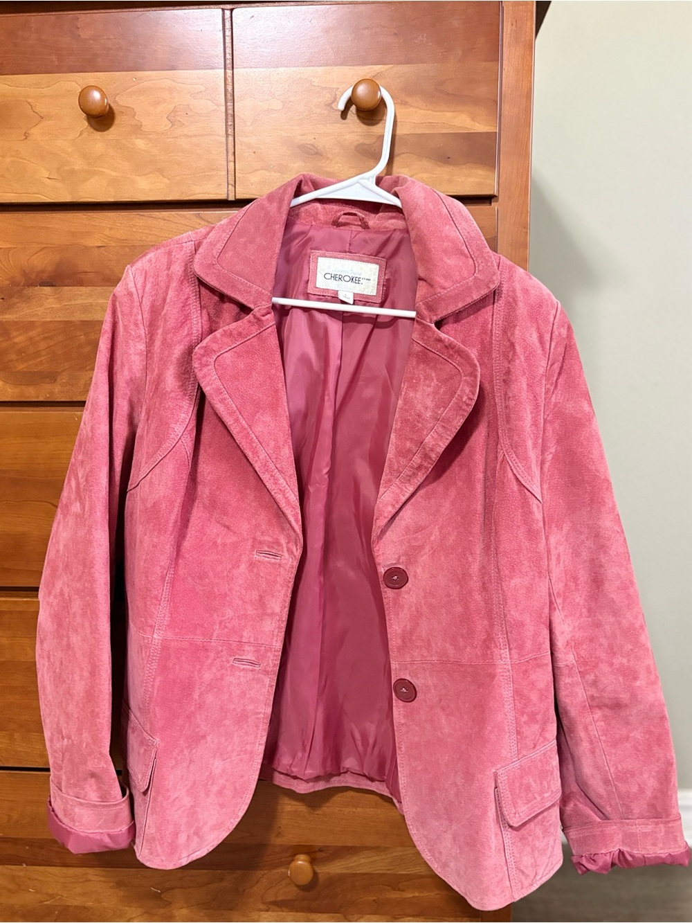 Cherokee Rose Pink Suede Blazer Jacket